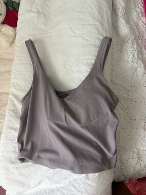 lululemon athletica Mauve Gray Scoop Crop Tank